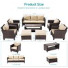 Sonkuki 8-Piece Patio Conversation Set with Ottoman and Side Table, Navy Blue Cushion - 3 of 4