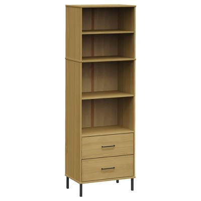Bookcase with 2 Drawers Brown 23.6"x13.8"x70.9" Solid Wood OSLO