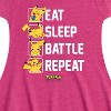 Girls' - Pokémon - Eat Sleep Battle Repeat Fit & Flair Cap Sleeve Dress - 2 of 3