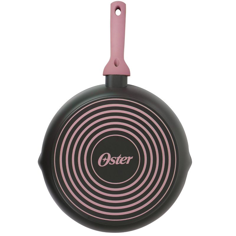 Oster Rigby 12 Inch Aluminum Nonstick Frying Pan in Pink with Pouring Spouts, 2 of 7
