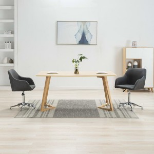 VidaXL Swivel Dining Chairs 2 pcs Dark Gray Fabric - 1 of 4