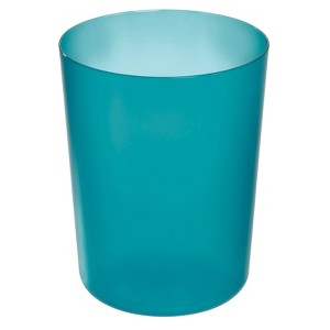 iDESIGN Finn Round Plastic Trash Can Compact Wastebasket Garbage - 1 of 3