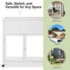 TiramisuBest Mini Wood Cold Frame, Compact 2 Doors Garden Greenhouse with Wheels, Raised Bed with Liner for Indoor Outdoor Use - 4 of 4