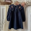 MyKids-USA Preppy Style Autumn Girls Horse Embroidery Collar Long Sleeves Dress - 4 of 4