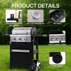 ELJGET 3/4 Burner Propane Gas Grill with Cover, 27,000 BTU Outdoor BBQ with Stainless Steel Lid & Storage Cabinet, Portable for Patio & Camping - 4 of 4