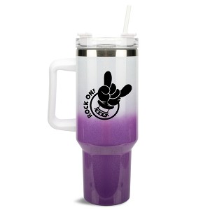 100 North Rock On! Classic Mouse & Cup Head Hands Wrap-Around 40 Oz. Stainless Steel Water Bottle Coffee Mug, Spill & Leak Resistant, Travel Tumbler - 1 of 4