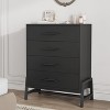 4 Dresser for Bedroom, 38.6" Tall Dresser, Tall Drawer with Storage Freestanding, Wooden Closet Storage Chest for Living Room, Bedroom, Entryway - 3 of 4