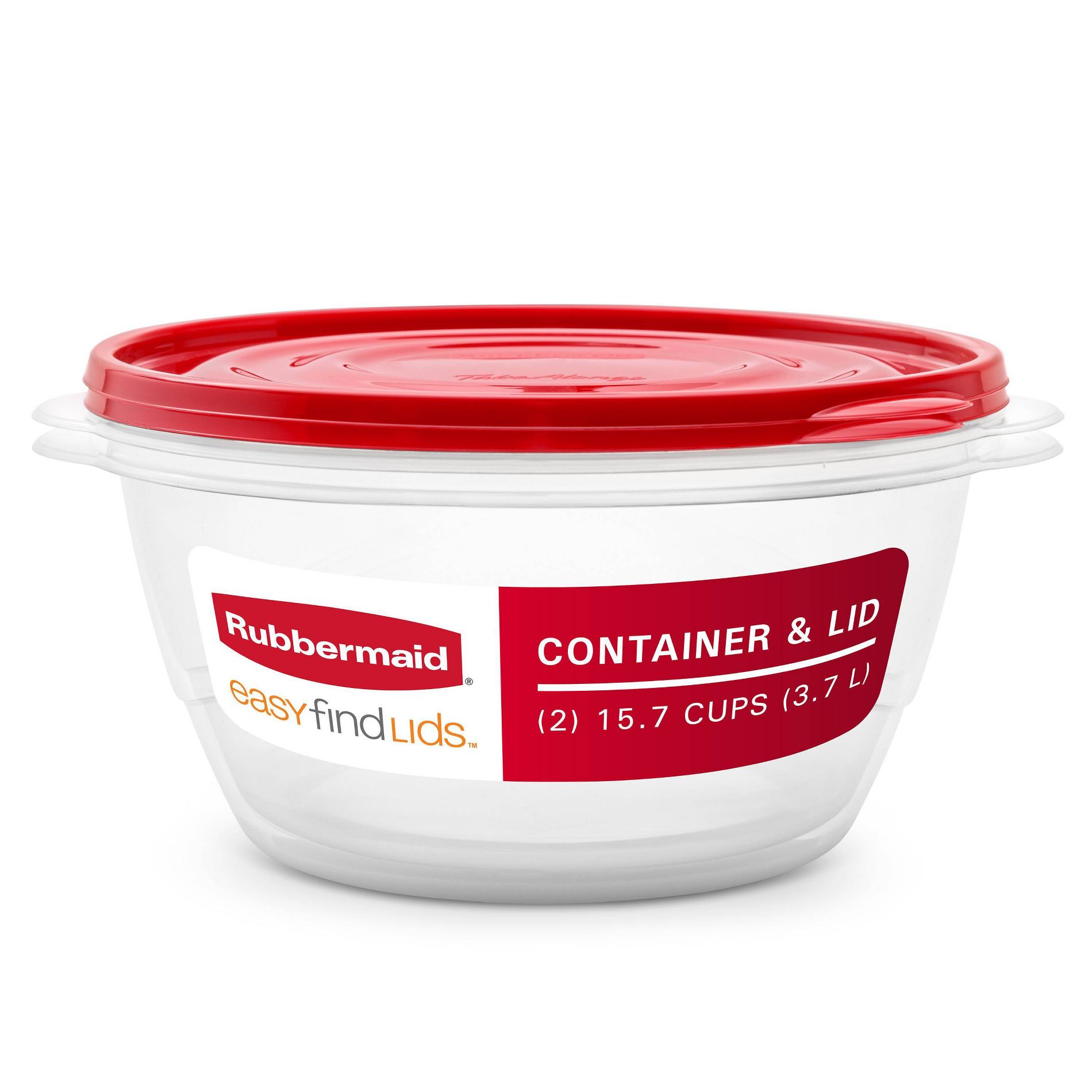 Rubbermaid TakeAlong 15.7 Cup Plastic 2pk Serving Bowls Clear: Food Storage Containers, Microwave & Freezer Safe