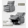 Oversized Wide Rocker Swivel Recliner Chair - PU Leather Large Manual Recliner for Adults, Comfort Lazy Chair with 1.5X Sponge Filling and Easy - 3 of 4