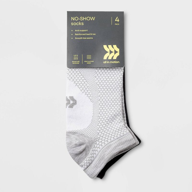 Women's Mesh Pattern Lightweight 4pk No Show Athletic Socks - All In Motion™ 4-10, 2 of 4