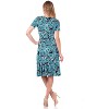 Rekucci Women's V-Neck Short Sleeve Crossover Dress with Tummy Control - 4 of 4