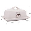 Storied Home Farmhouse Stoneware Butter Dish with Cow Stamp, White - 3 of 4