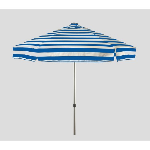 6 5 Striped Market Umbrella Blue White Parasol Target