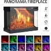 AMERLIFE 3-Sided Glass Fireplace TV Stand with LED Lights - 2 of 4