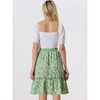 INSPIRE CHIC Women's Ruffle Hem Elastic Waist Flowy A-Line Swing Floral Midi Skirt - 4 of 4