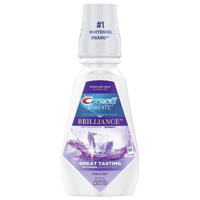 Crest 3D White Brilliance Alcohol Free Whitening Mouthwash, Clean Mint, 500 mL (16.9 fl oz)