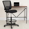 Flash Furniture Ergonomic Mid-Back Mesh Drafting Chair with Black Fabric Seat and Adjustable Foot Ring - 2 of 4