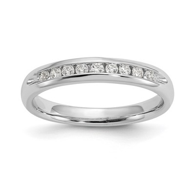 Black Bow Jewelry 14K White Gold 1/8 to 1/2 Ctw Lab Created Diamond Channel Tapered Band