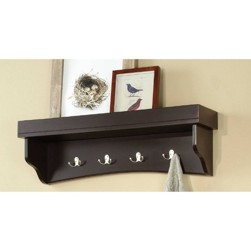 Shaker Cottage Coat Hooks with Tray - Alaterre Furniture, 3 of 6