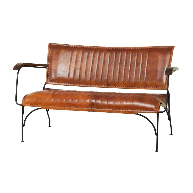 Vintage Leather Loveseat Brown - Olivia &#38; May, 1 of 27