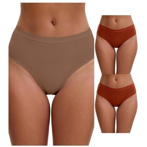 INSPIRE CHIC Women's High Waisted Butt Lifter Briefs Tummy Control Underwear, Available in Plus Size 3 Packs - 1 of 4