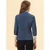 Allegra K Women's Office Bow Tie V Neck 3/4 Sleeve Elegant Chiffon Work Tops - 4 of 4