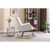 Airsurfer Aceent Chair Teddy Fabric Rocking Gilder Nursery Chair For Living Room Indoor - 3 of 4