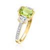 Ross-Simons 1.40 Carat Peridot Ring With .71 ct. t.w. Lab-Grown Diamonds in 14kt Yellow Gold - 3 of 4