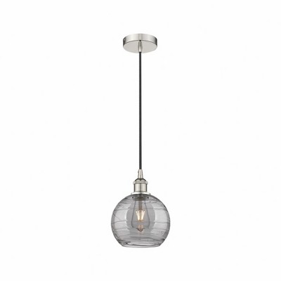 Athens Deco Swirl - 1 Light Mini Pendant In Industrial Style-10.75 Inches Tall and 8 Inches Wide