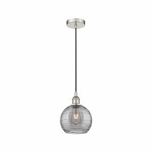 Athens Deco Swirl - 1 Light Mini Pendant In Industrial Style-10.75 Inches Tall and 8 Inches Wide - 1 of 1
