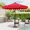 Costway 9.3 FT Solar Patio Umbrella Outdoor Market Sunshade with 24 LED Lights,Ruffles Beige/Brown/Red/Gray/Turquoise - 4 of 4