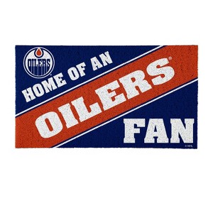 Evergreen Home of a Fan Edmonton Oilers 28" x 16" Woven PVC Indoor Outdoor Doormat - 1 of 4