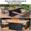 57 Inch Propane Fire Pit Table, 50000BTU Rectangle Fire Table with Rain Cover - 4 of 4