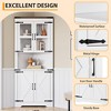 Rustic Farmhouse Tall Corner Cabinet - 18.4" x 26" x 67" Storage Cabinet with Glass Doors - 3 of 4