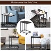 Tangkula C-Shaped Beside Sofa Laptop Table Multiple Magazines Snack Table - 4 of 4