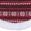 Northlight 20" Gray and Red Snowflakes Lodge Mini Christmas Tree Skirt With High Pile Fleece Trim - 3 of 3