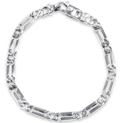 Pompeii3 Men's Designer Figaro Link 14k Gold (18gram) or Platinum (29gram) 5.5mm Bracelet 8"