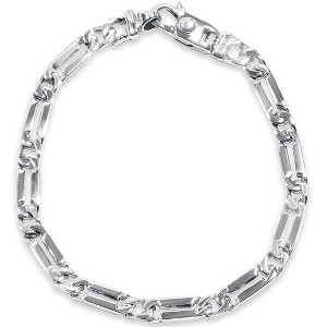 Pompeii3 Men's Designer Figaro Link 14k Gold (18gram) or Platinum (29gram) 5.5mm Bracelet 8" - 1 of 4