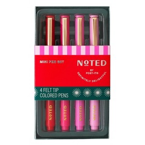 Noted by Post-it 4pk Ho Ho Whoa Mini Pens Warm Gifting - 1 of 4