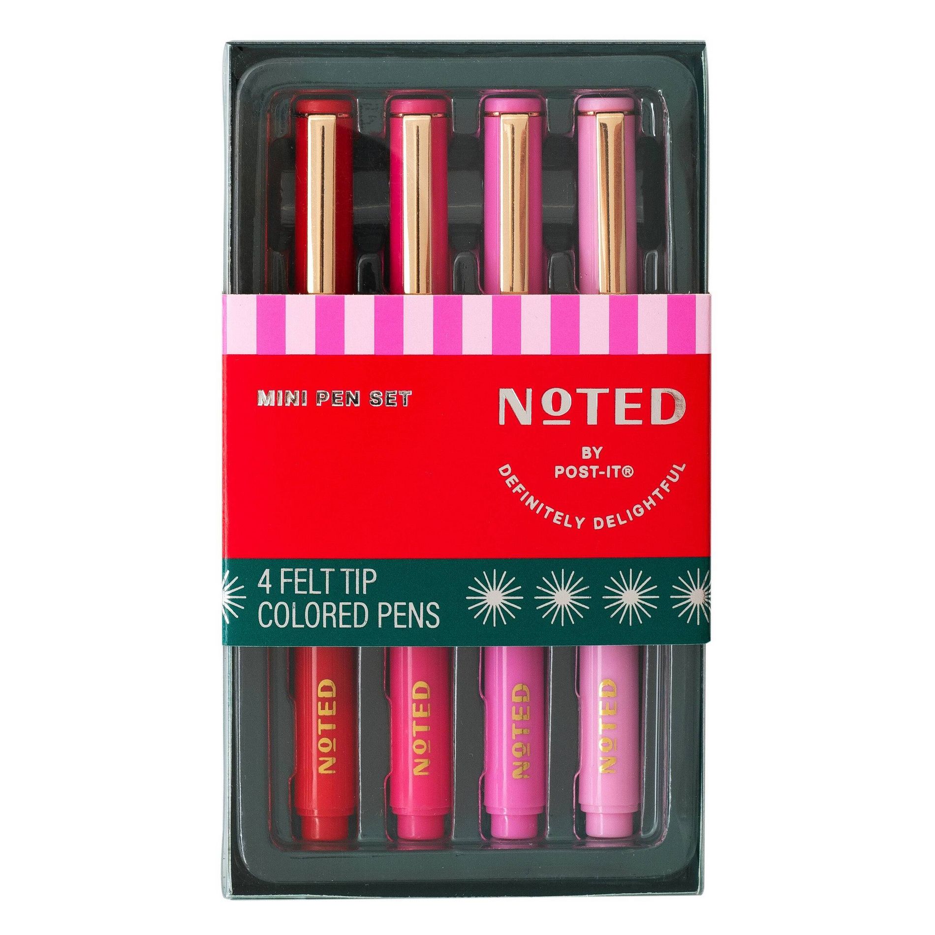 Noted by Post-it 4pk Ho Ho Whoa Mini Pens Warm Gifting