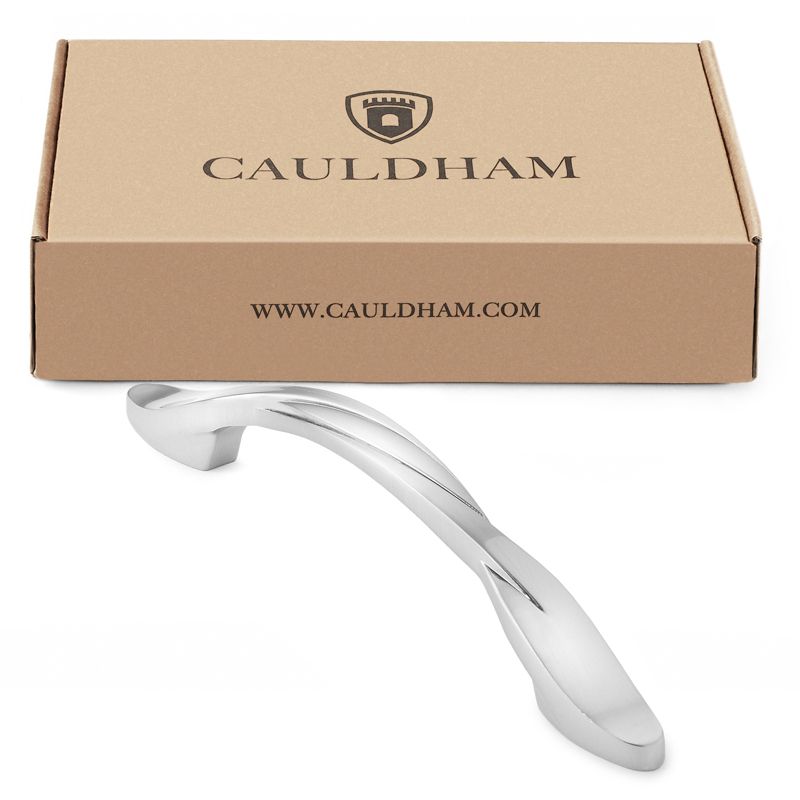 Cauldham Solid Braided Kitchen Cabinet Pulls Handles (5" Hole Centers) - Drawer/Door Hardware - Style M260 - Satin Nickel, 4 of 6