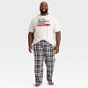 Men's Plaid Microfleece Holiday Matching Family Pajama Pants - Wondershop™ - 3 of 4