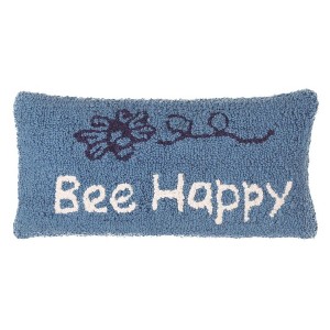 Hooked Rectangular Pillow Cover Bee Happy Theme – 17x9 inch by Manual Woodworkers and Weavers - 1 of 3
