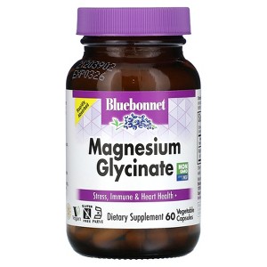 Bluebonnet Nutrition Magnesium Glycinate, 60 Vegetable Capsules (100 mg per Capsule) - 1 of 2