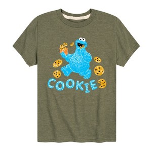 Boys' - Sesame Street - Scribble Cookie Monster Short Sleeve Graphic T-Shirt - 1 of 4