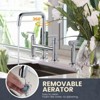 WOWOW Brass Double Handle Bridge Kitchen Faucet, Deck Mount Kitchen Sink Faucet with Side Sprayer in Matte Black - 2 of 4