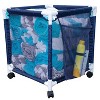 Pool Bins Pool Storage Organizer Mesh Rolling Pool Equipment Bin, Mini, Blue - 2 of 4