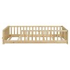 PAGED Twin Size Floor Bed Modern Pine Bed Frame with Built-In Book Storage, Guardrails and Opening for Bedroom, Easy Assembly - 4 of 4