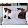 HomeRoots Set of Two 12" X 20" Brown and White Genuine Cowhide Throw Pillows - 2 of 4