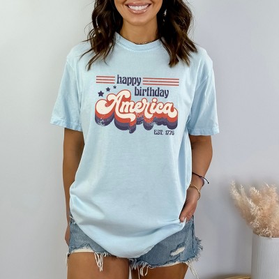 Simply Sage Market Happy Birthday America Retro Garment Dyed Tee